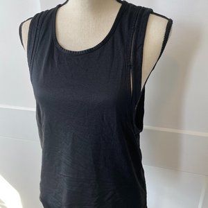 Lorna Jane Black Muscle with Open detail on Sleeve Openings